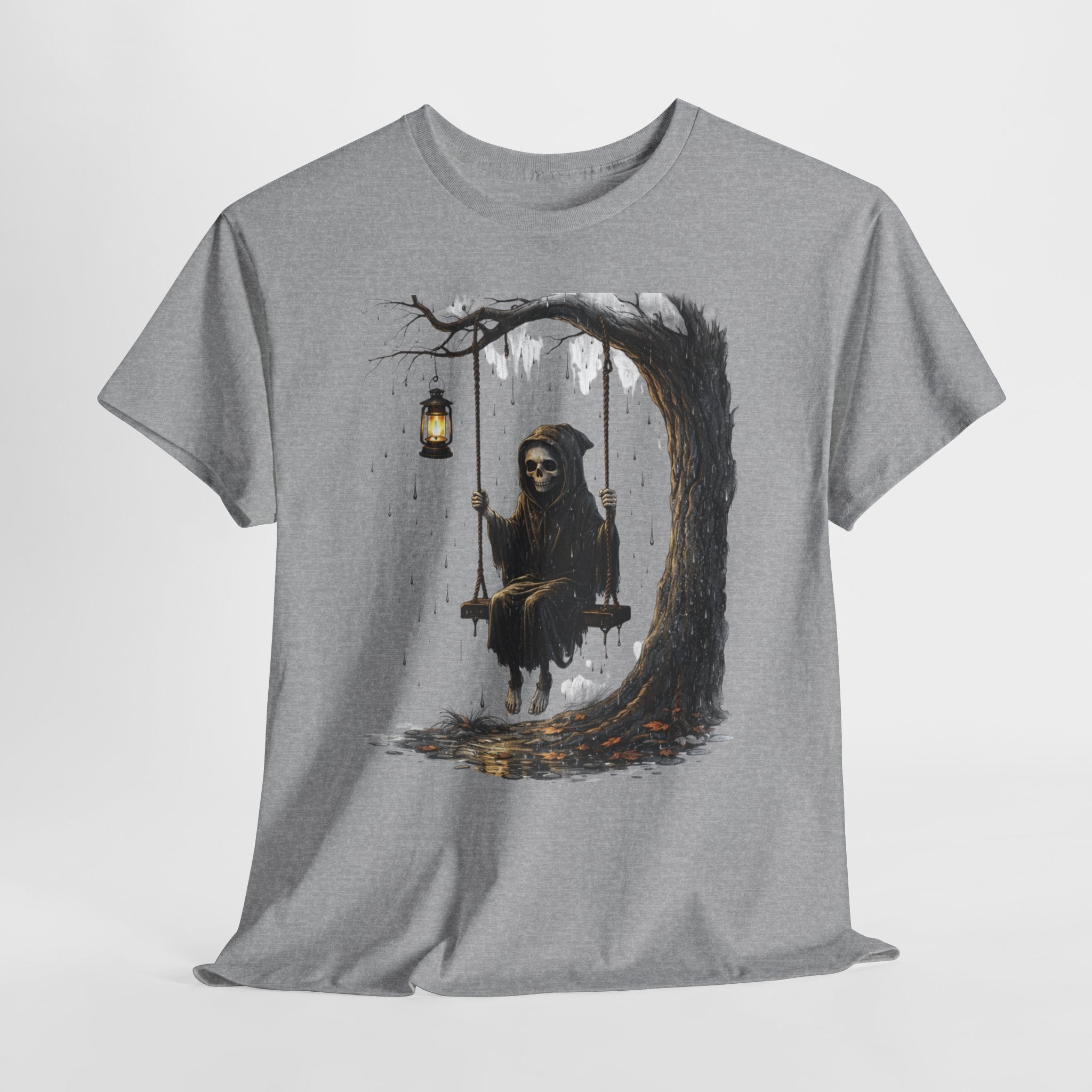 Grim Reaper on Swing T-Shirt — Gothic Lantern Tree Tee