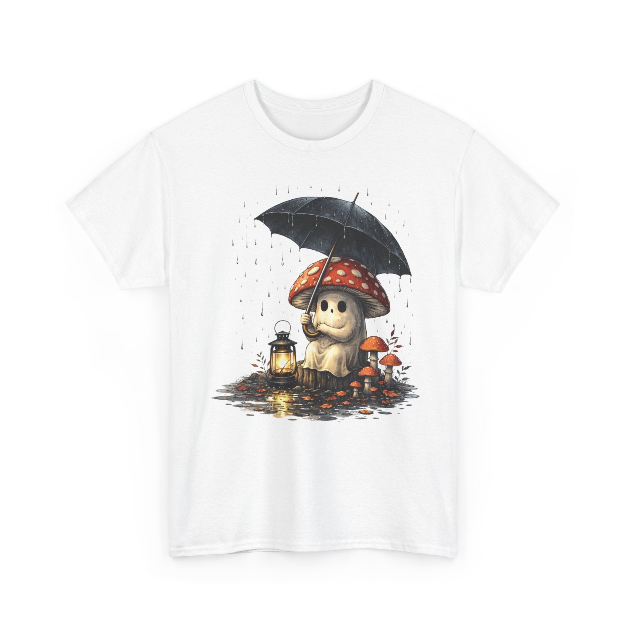 Mushroom Puppy Umbrella Tee — Cute Rainy Day Graphic T-Shirt