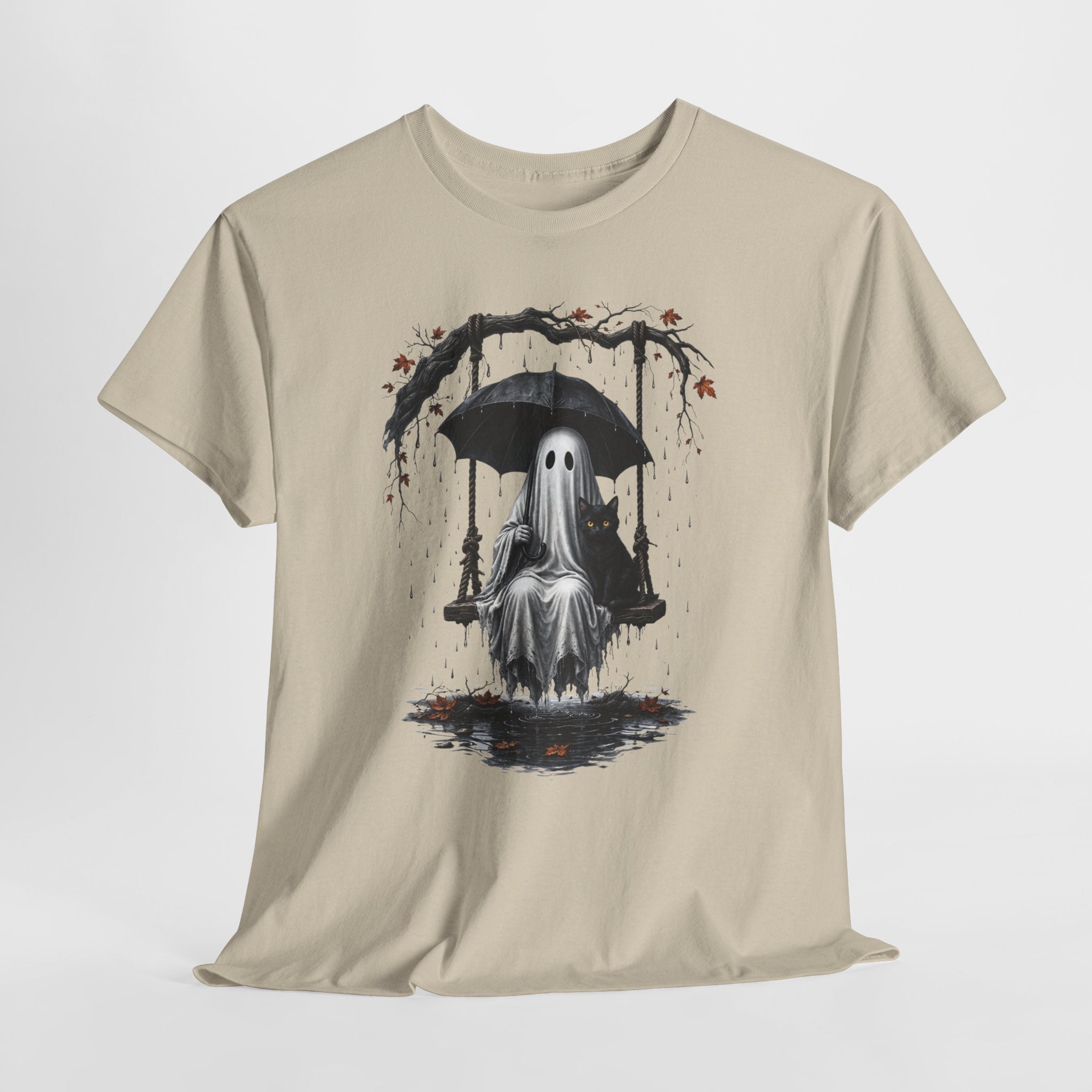 Ghost on a Swing T-Shirt — Moody Halloween Graphic Tee
