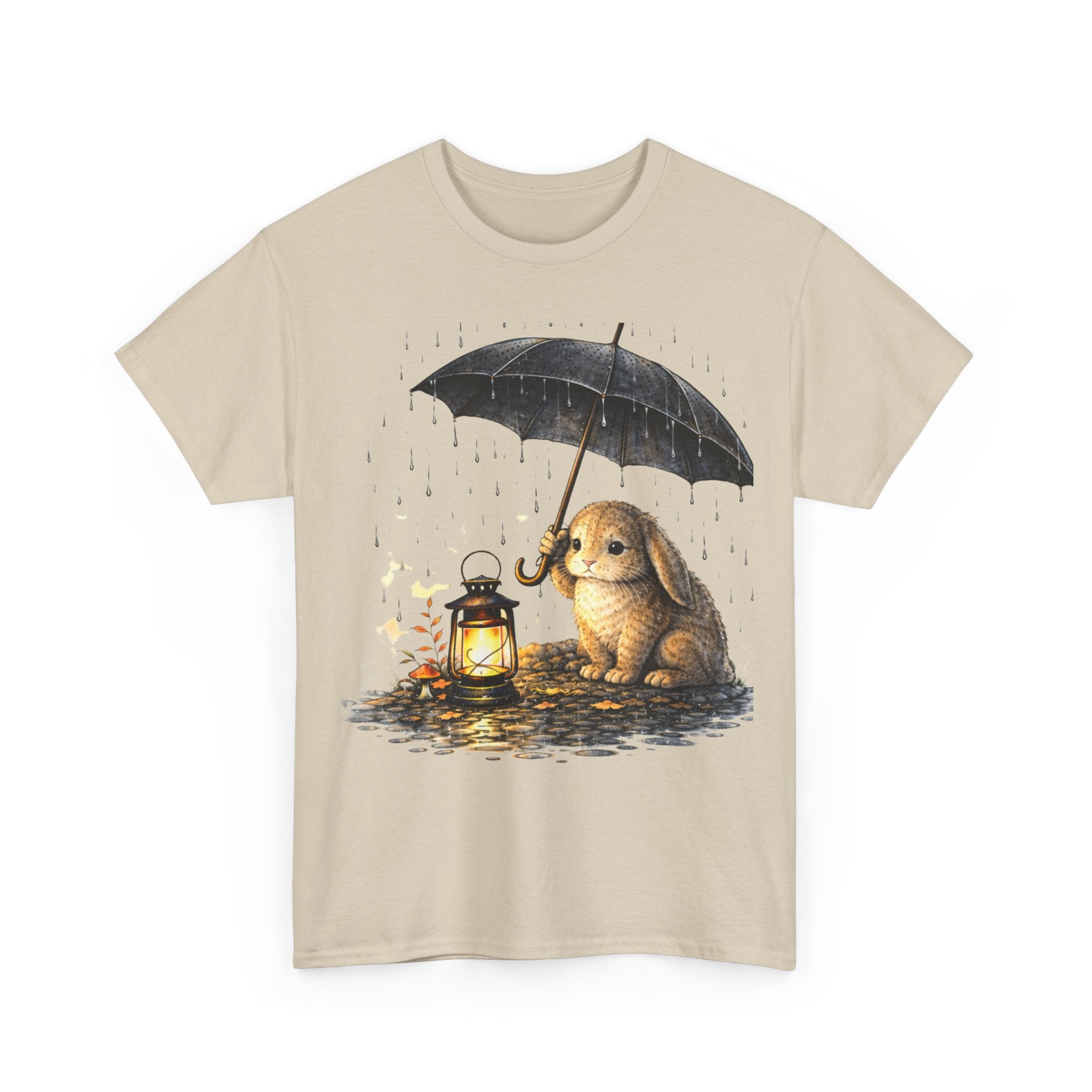 Bunny Lantern Tee — Cute Bunny with Umbrella & Lantern Graphic T-Shirt
