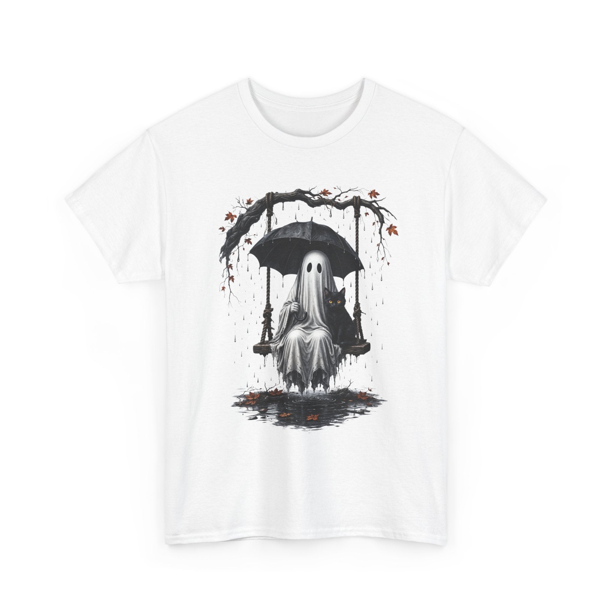 Ghost on a Swing T-Shirt — Moody Halloween Graphic Tee