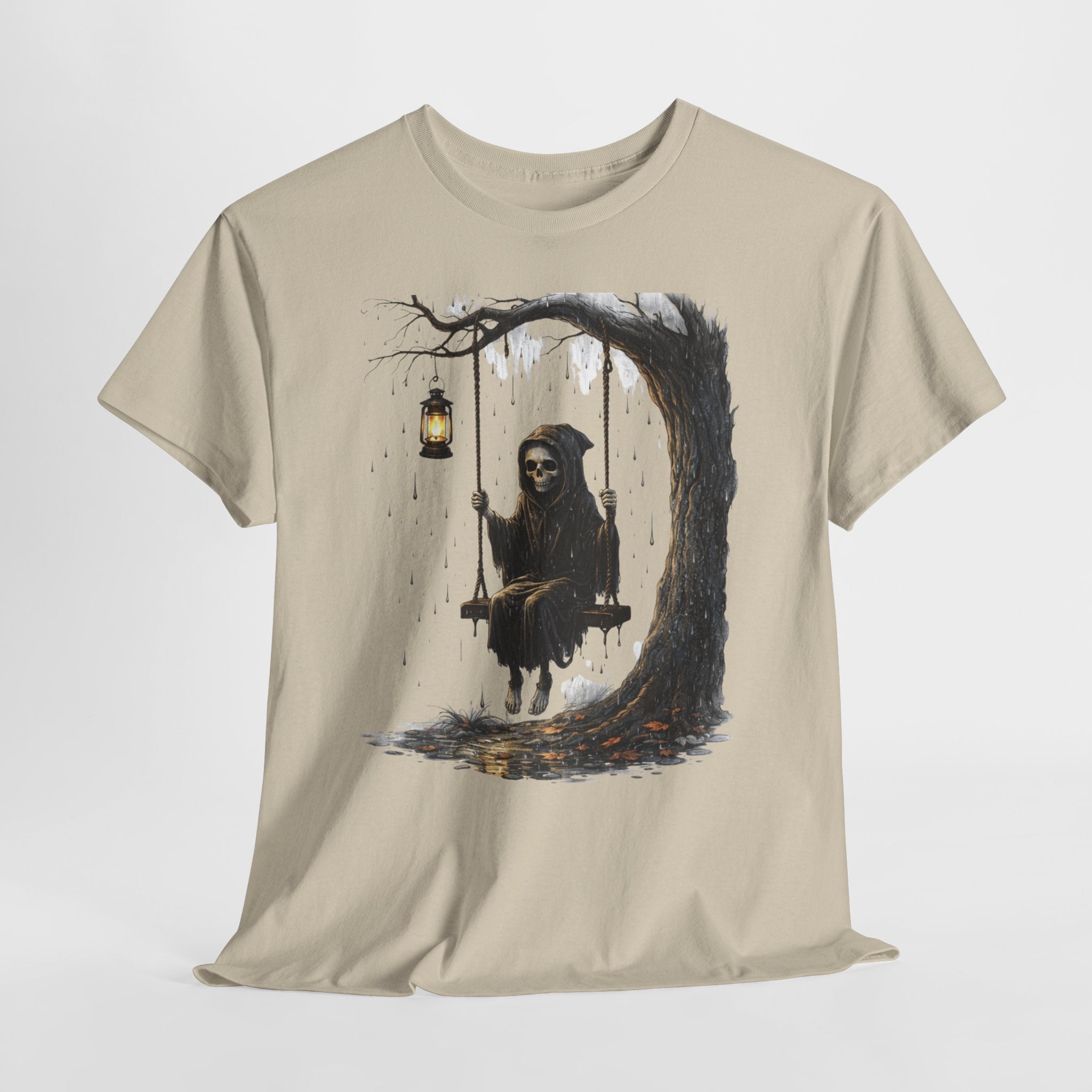 Grim Reaper on Swing T-Shirt — Gothic Lantern Tree Tee