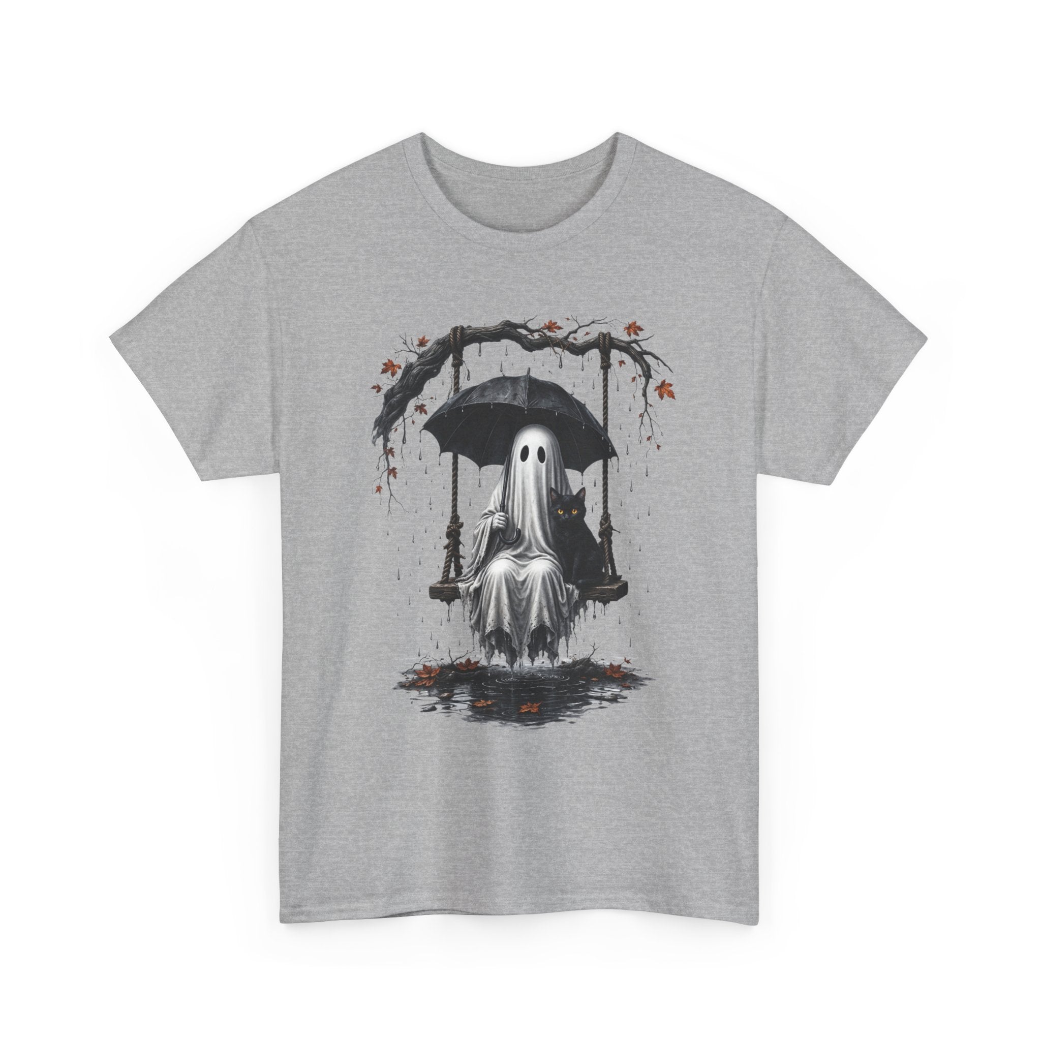 Ghost on a Swing T-Shirt — Moody Halloween Graphic Tee