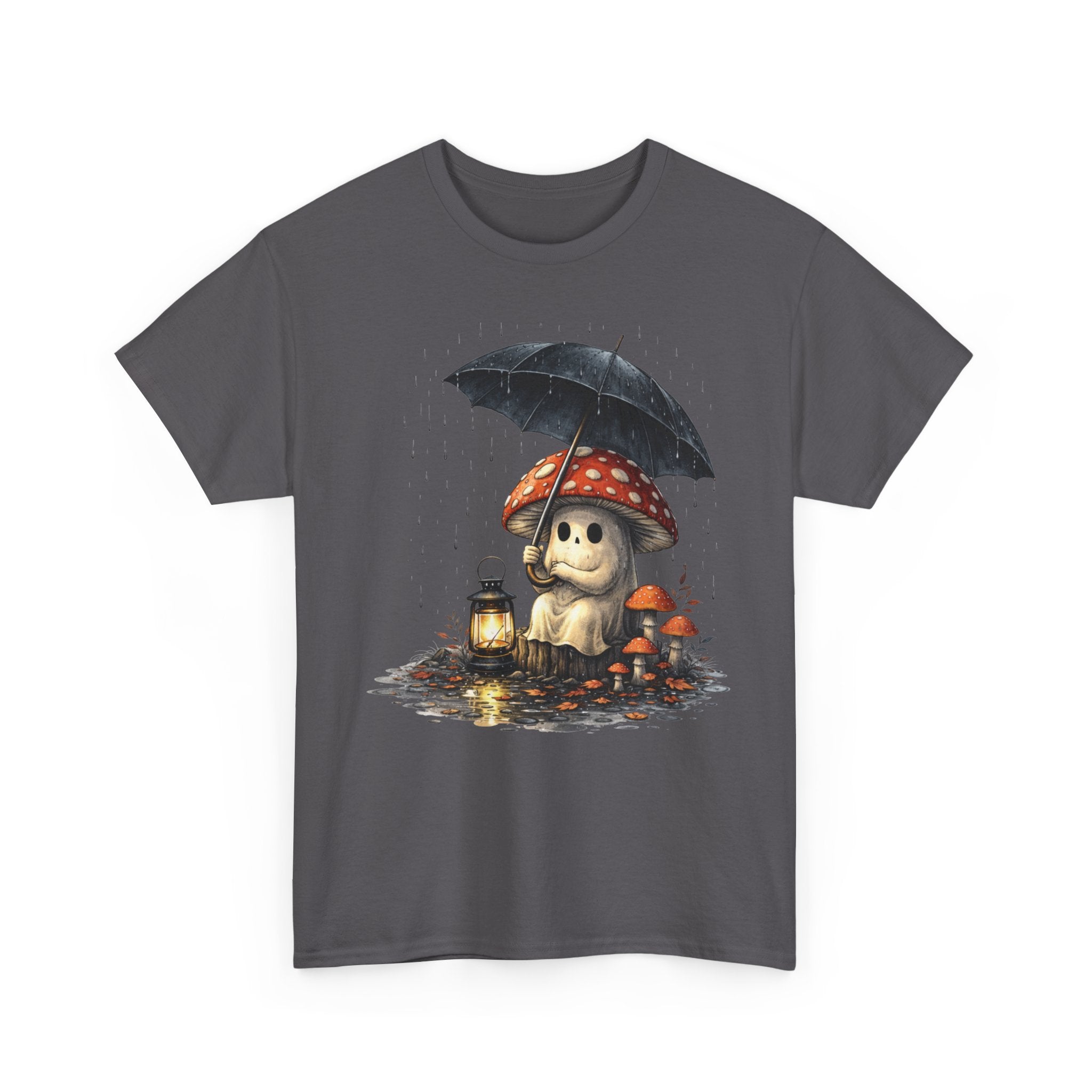 Mushroom Puppy Umbrella Tee — Cute Rainy Day Graphic T-Shirt