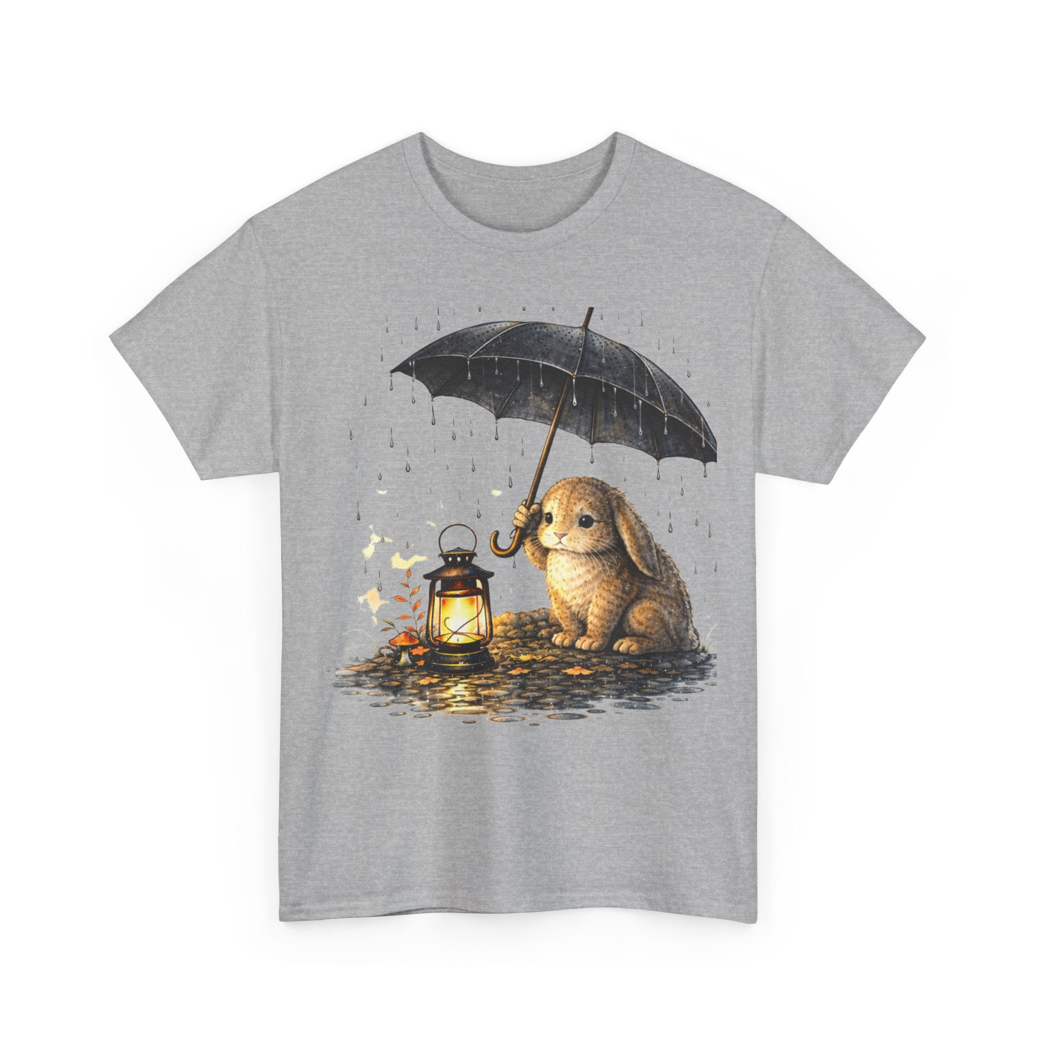 Bunny Lantern Tee — Cute Bunny with Umbrella & Lantern Graphic T-Shirt