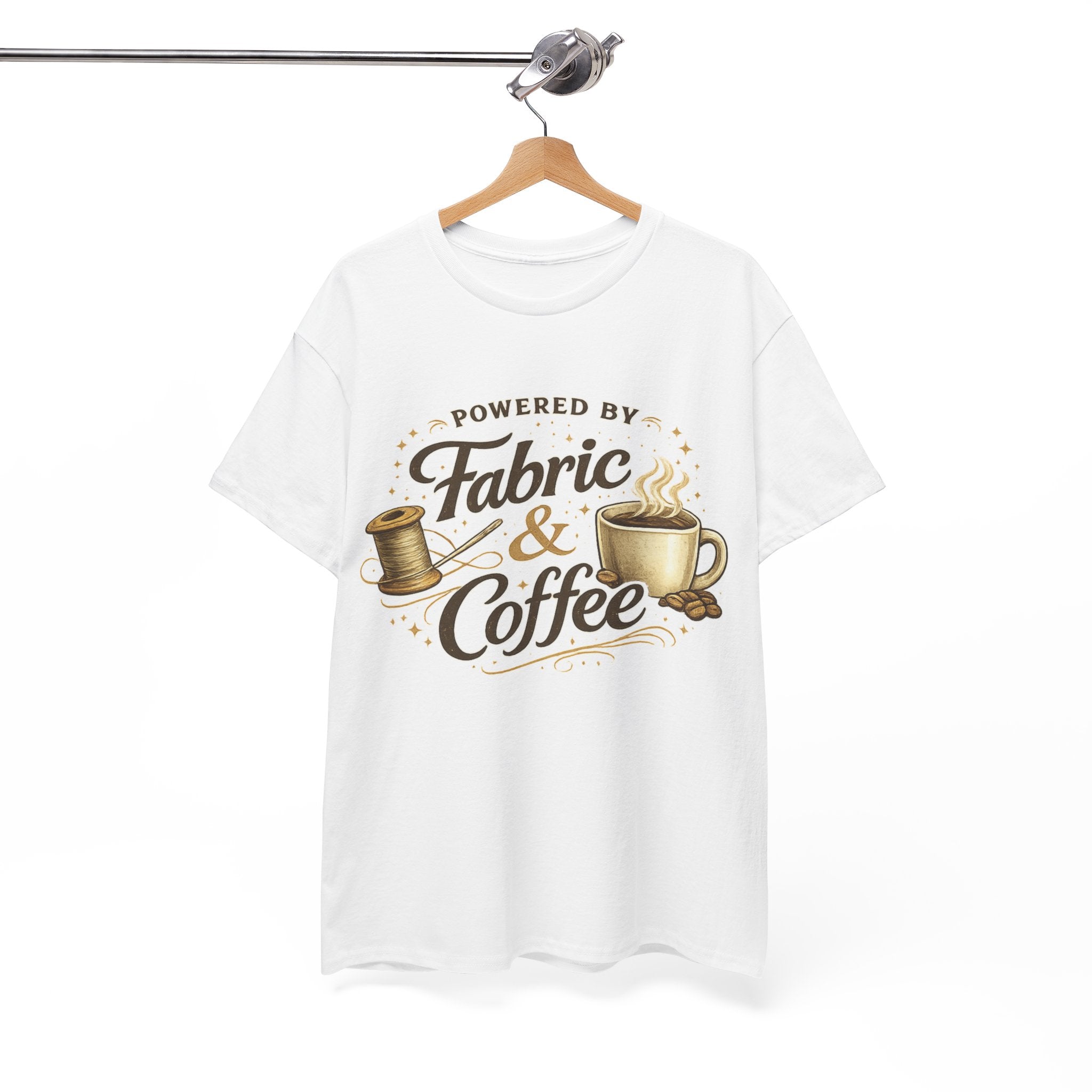 Quilting & Coffee Tee — Powered by Fabric & Coffee Graphic T-Shirt