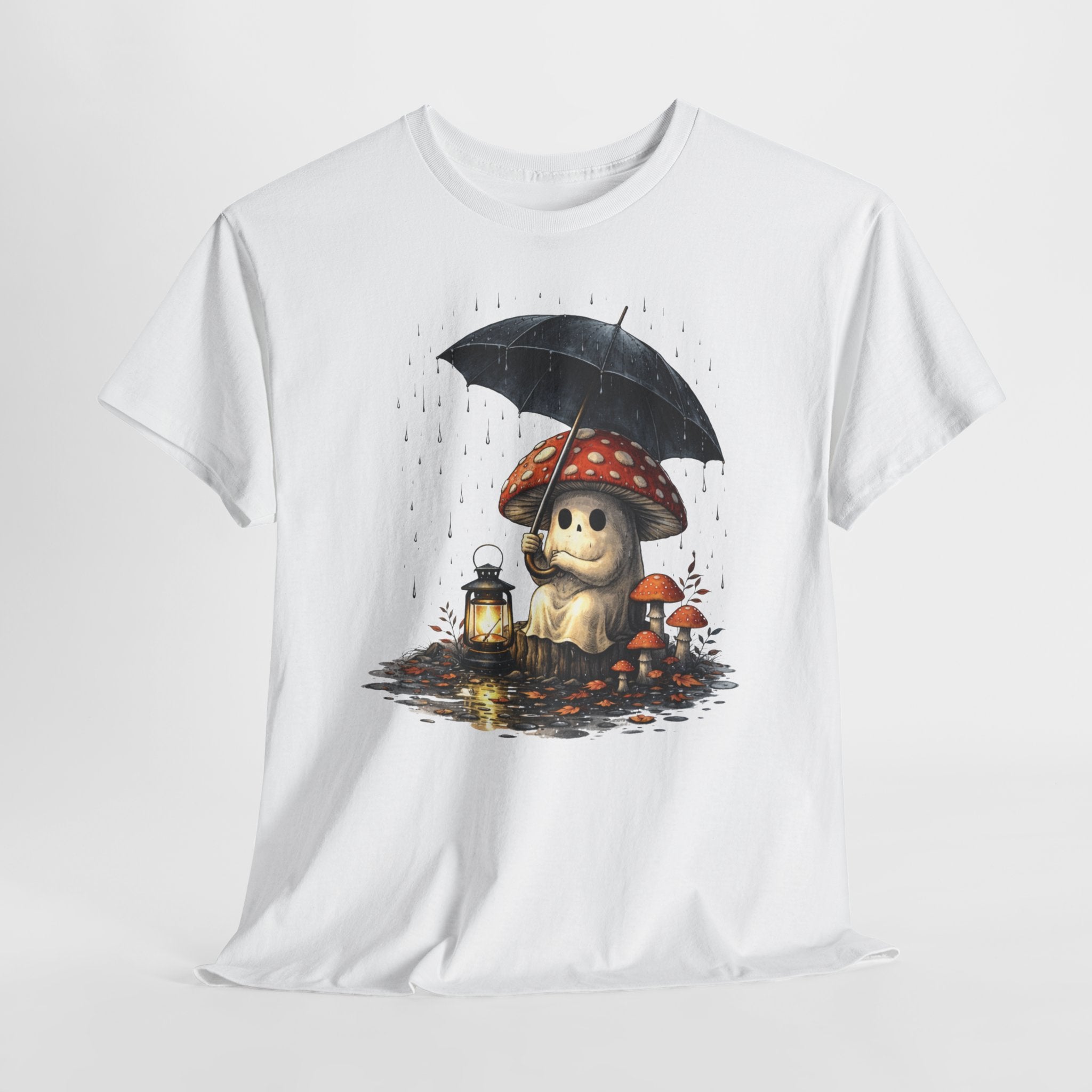 Mushroom Puppy Umbrella Tee — Cute Rainy Day Graphic T-Shirt
