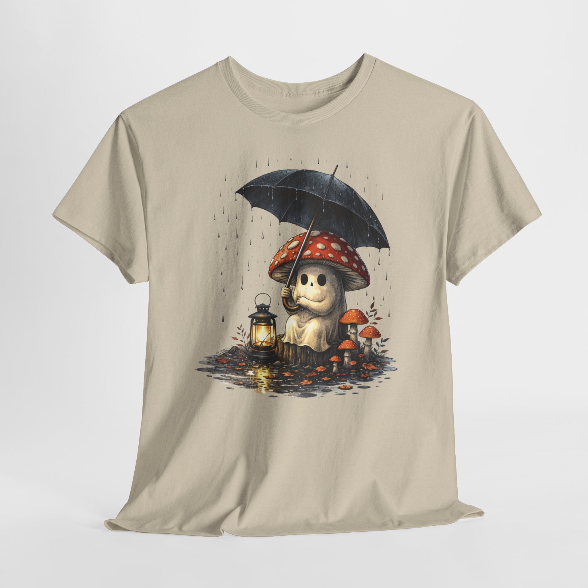 Mushroom Puppy Umbrella Tee — Cute Rainy Day Graphic T-Shirt