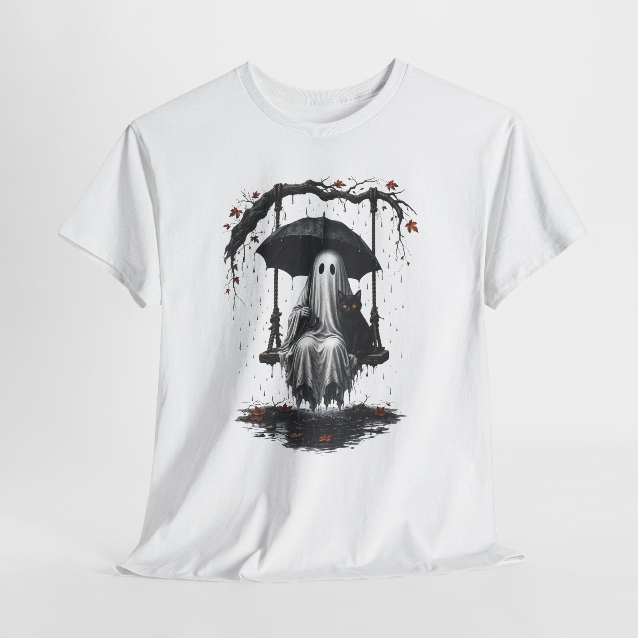 Ghost on a Swing T-Shirt — Moody Halloween Graphic Tee