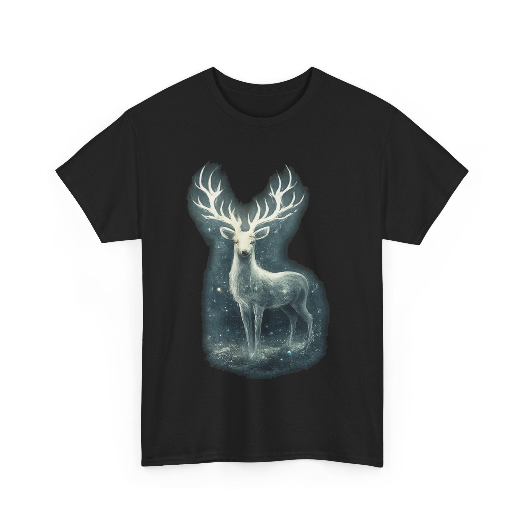 Mystic Stag Glow T-Shirt — Ethereal Deer Graphic Tee