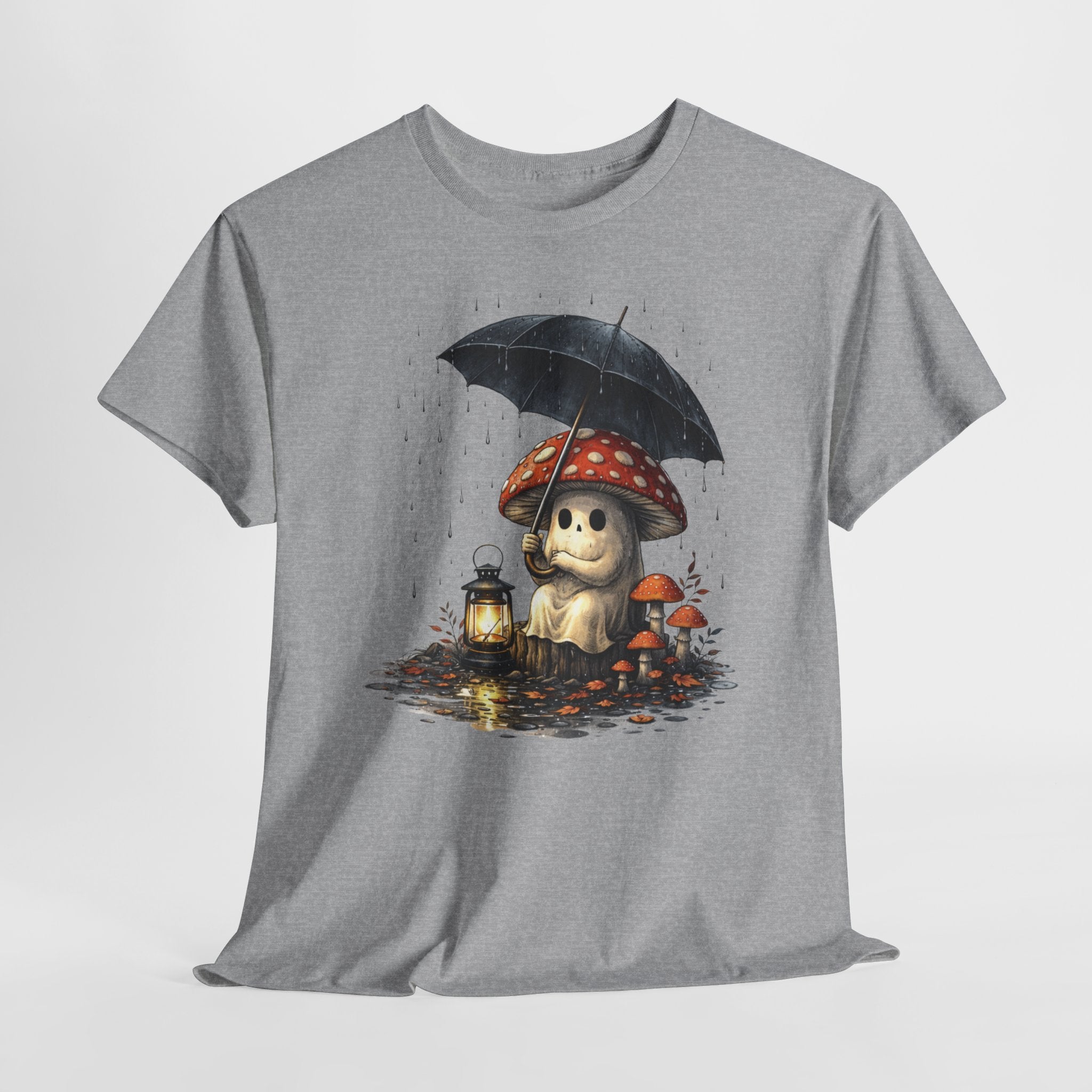 Mushroom Puppy Umbrella Tee — Cute Rainy Day Graphic T-Shirt