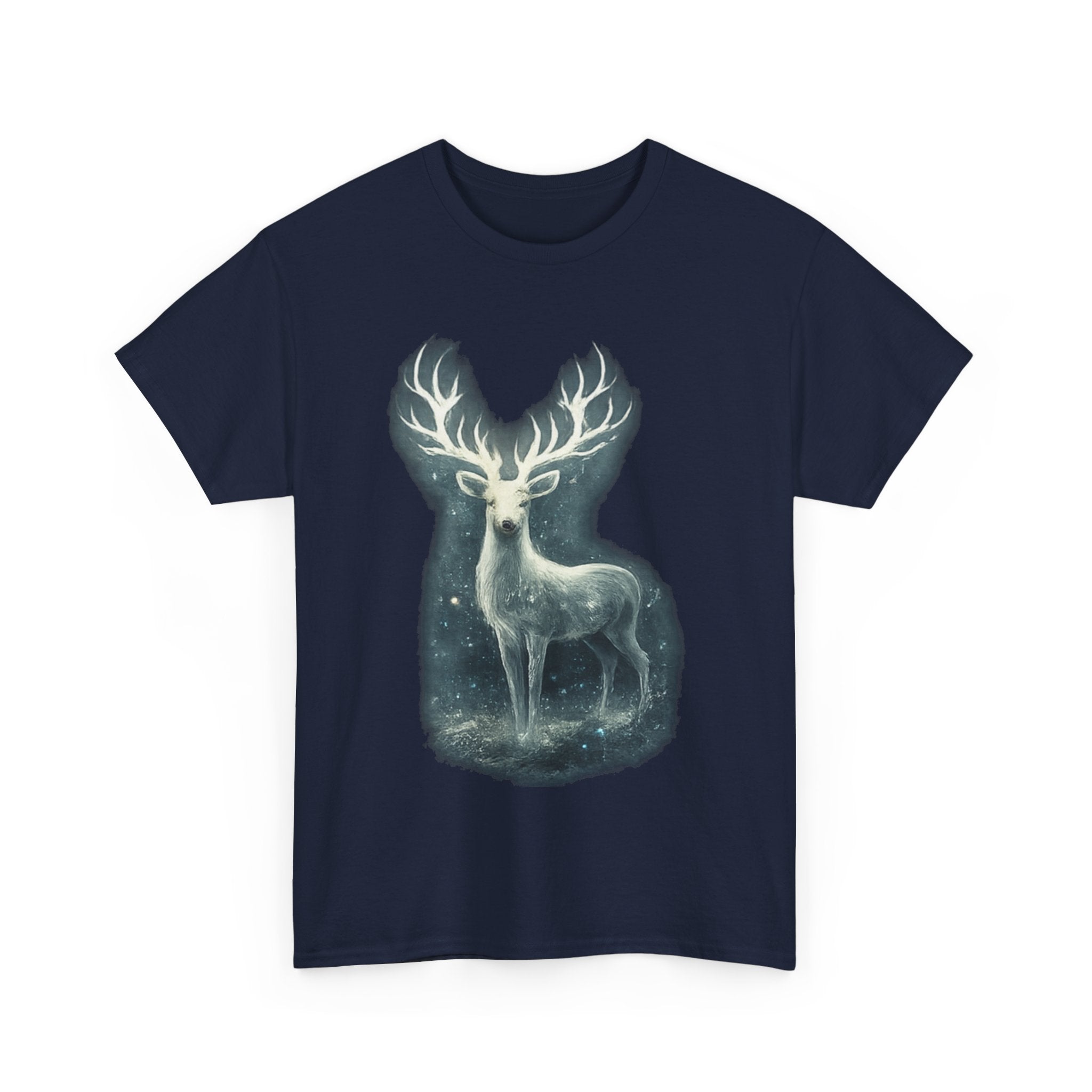 Mystic Stag Glow T-Shirt — Ethereal Deer Graphic Tee