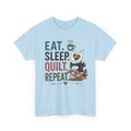 Quilter T-Shirt – "Eat. Sleep. Quilt. Repeat." Vintage Sewing Graphic Tee