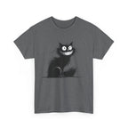 Grinning Black Cat T‑Shirt — Cute Spooky Cat Tee for Halloween & Cat Lovers
