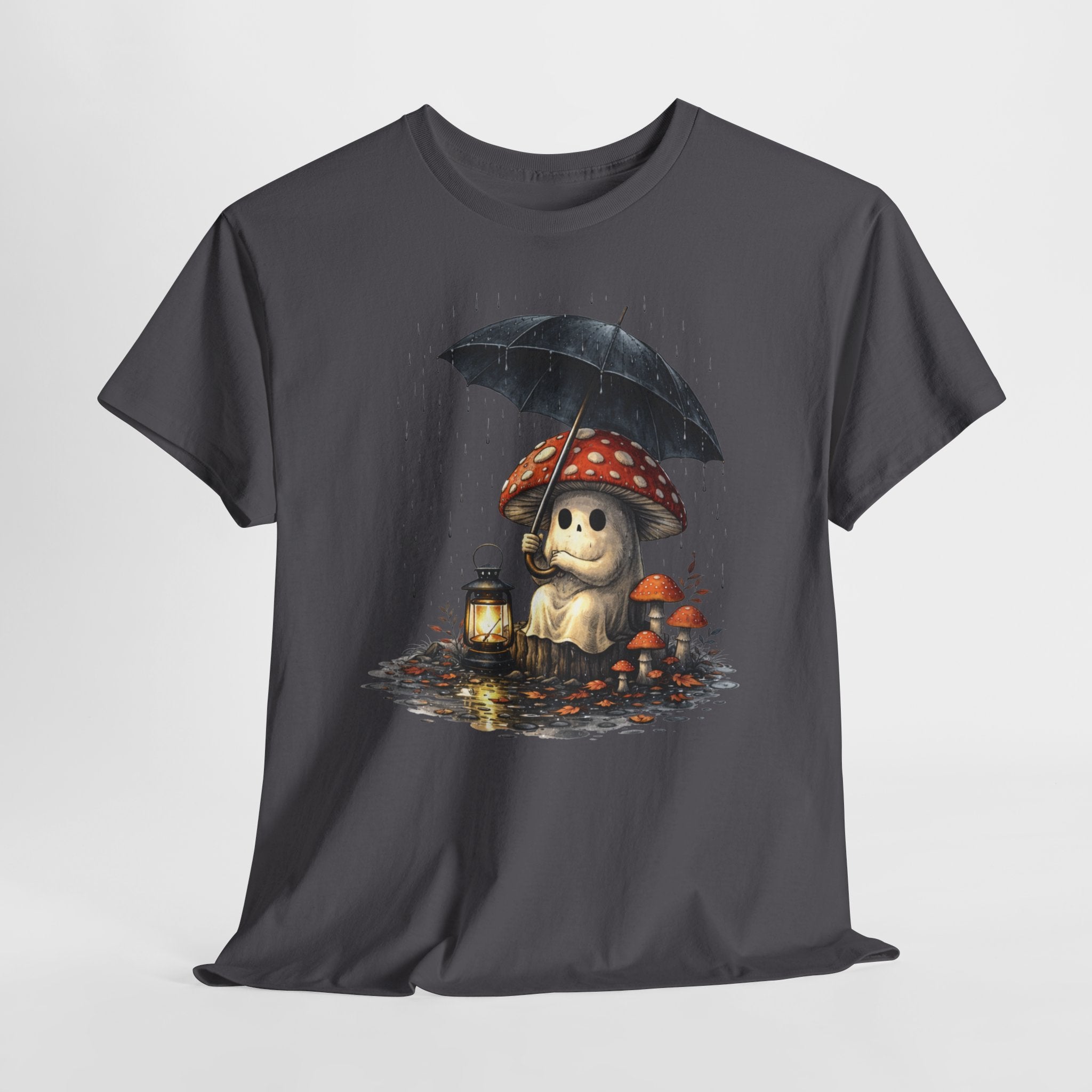 Mushroom Puppy Umbrella Tee — Cute Rainy Day Graphic T-Shirt
