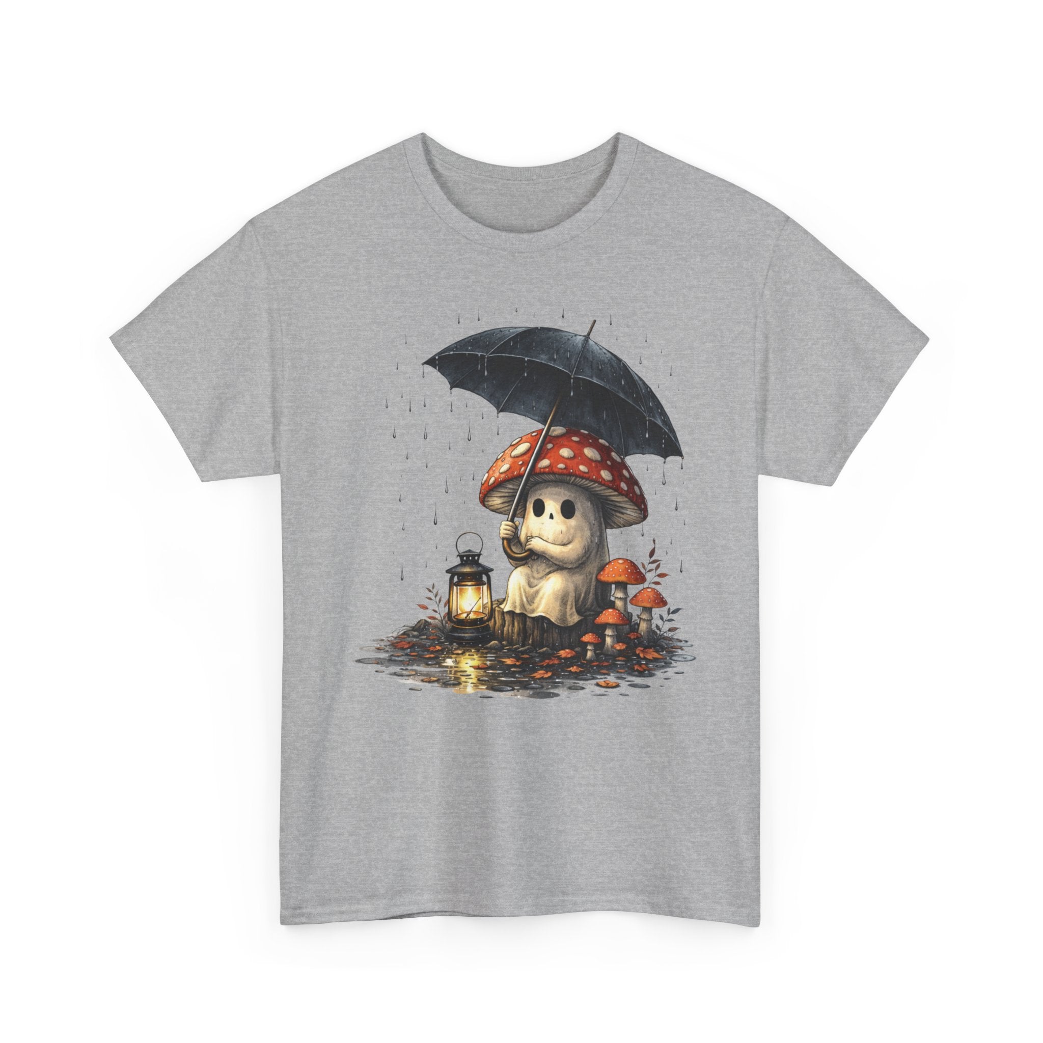 Mushroom Puppy Umbrella Tee — Cute Rainy Day Graphic T-Shirt