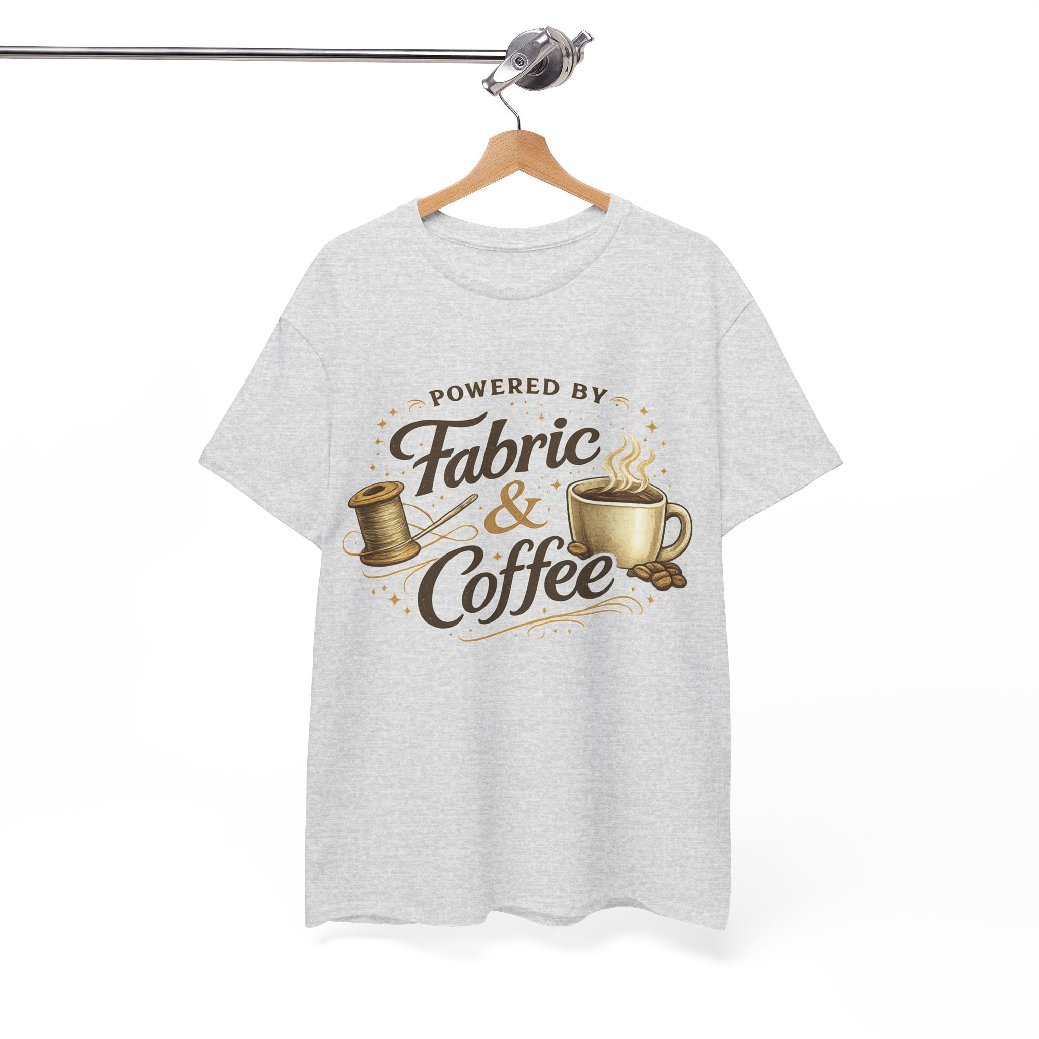 Quilting & Coffee Tee — Powered by Fabric & Coffee Graphic T-Shirt