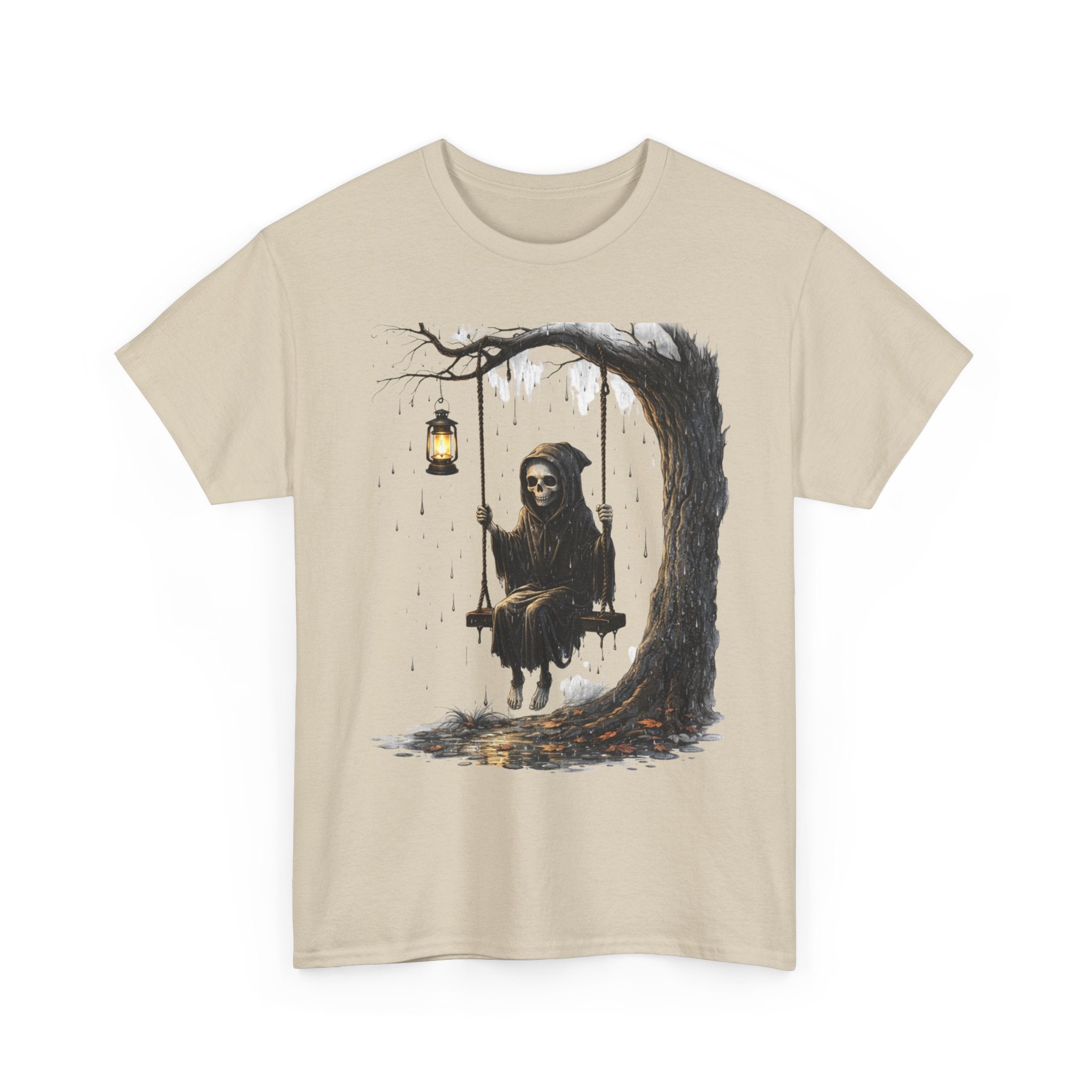 Grim Reaper on Swing T-Shirt — Gothic Lantern Tree Tee