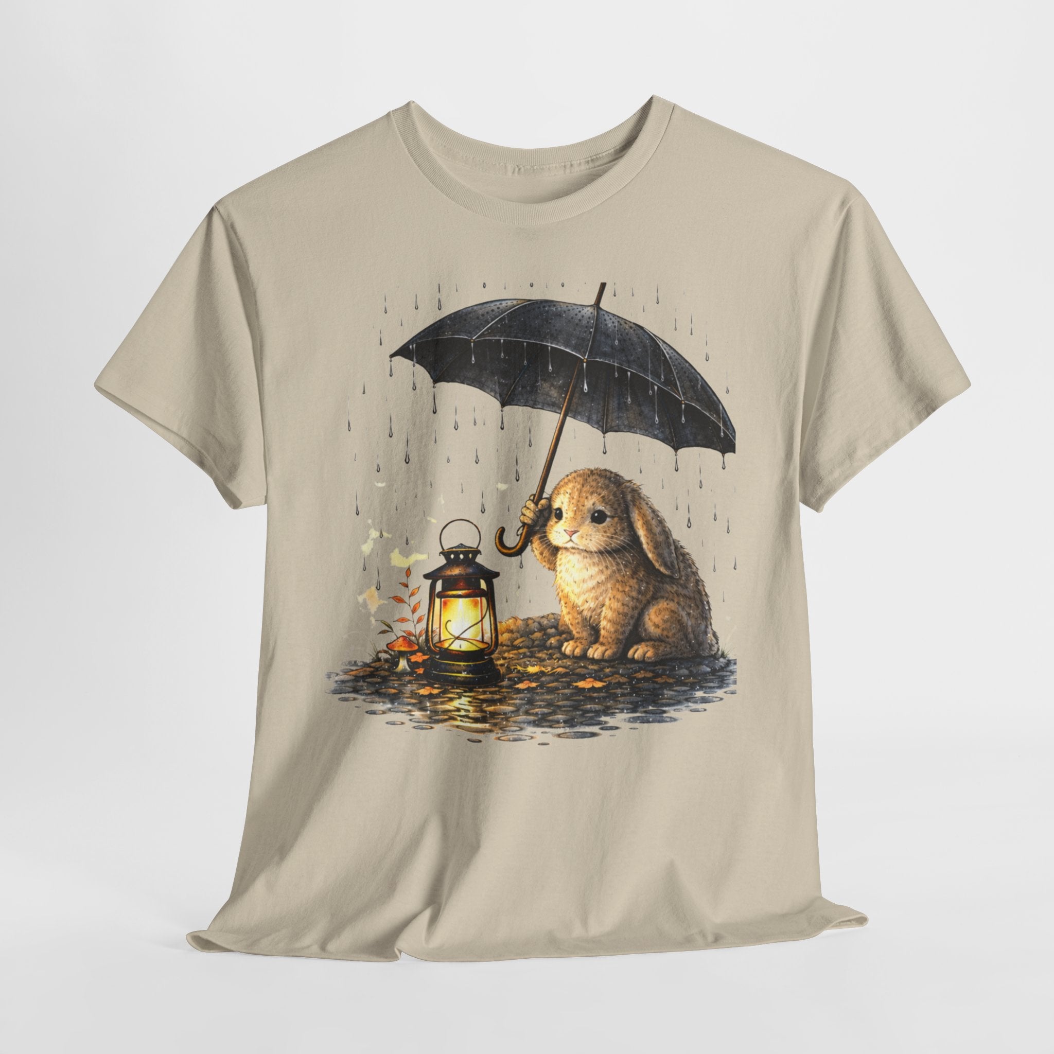 Bunny Lantern Tee — Cute Bunny with Umbrella & Lantern Graphic T-Shirt