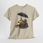 Snail Lantern Tee — Whimsical Rainy Night Graphic T-Shirt