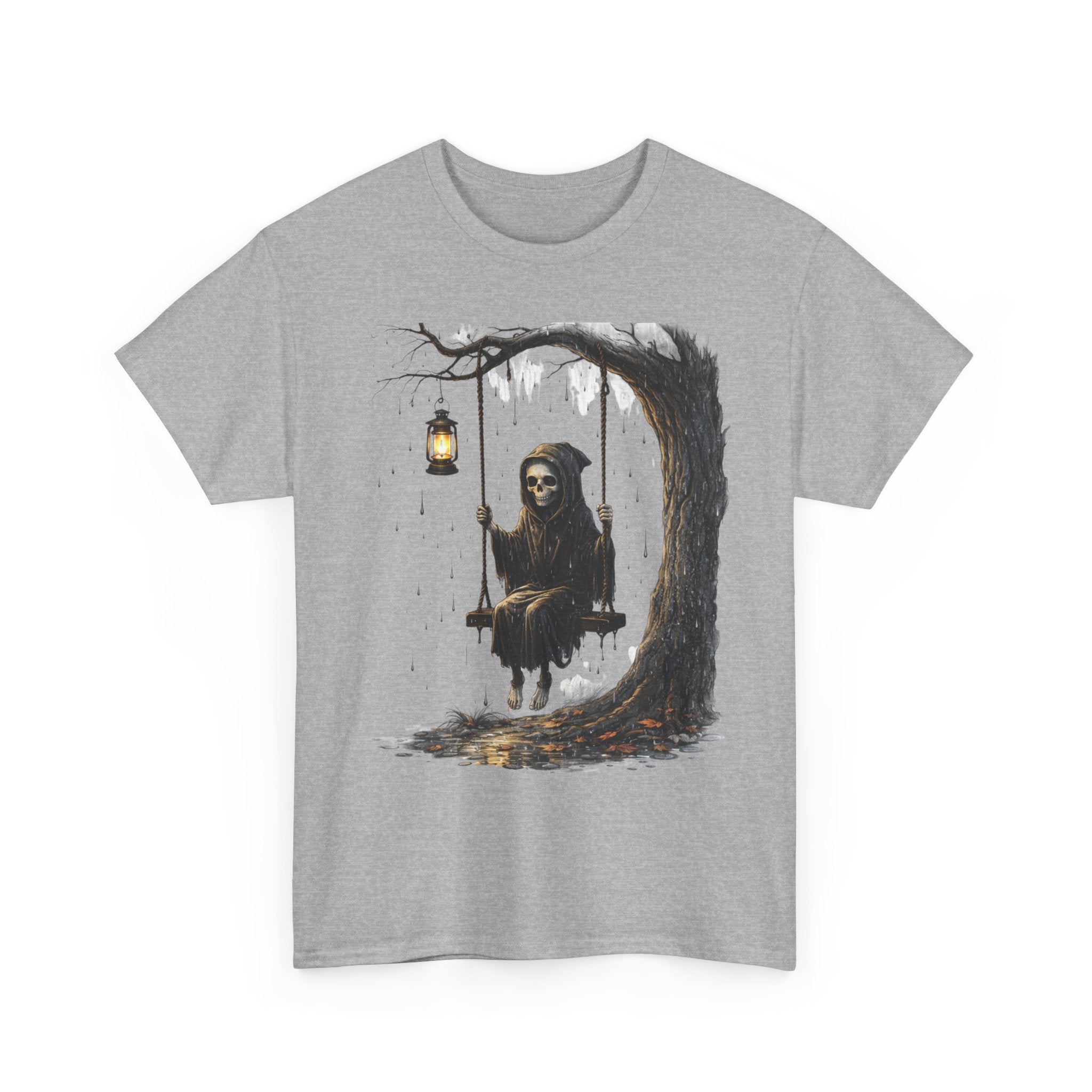 Grim Reaper on Swing T-Shirt — Gothic Lantern Tree Tee