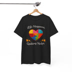 Quilting Helps Tee — "Life Happens, Quilting Helps" Quilter Heart T-Shirt