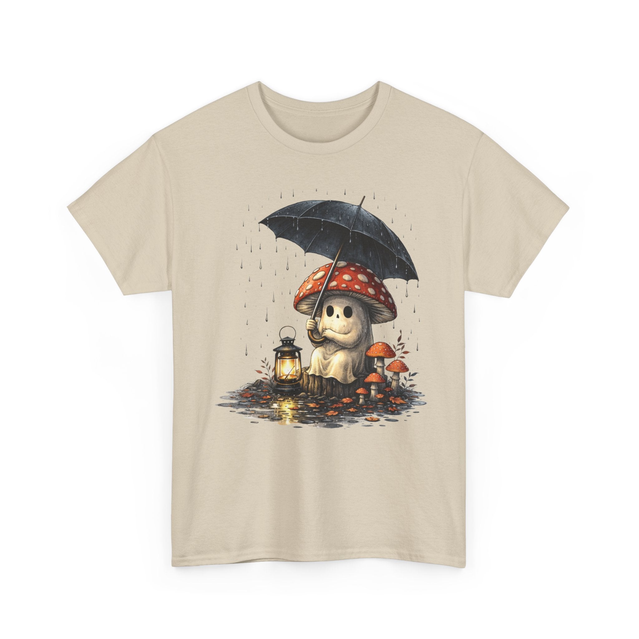 Mushroom Puppy Umbrella Tee — Cute Rainy Day Graphic T-Shirt