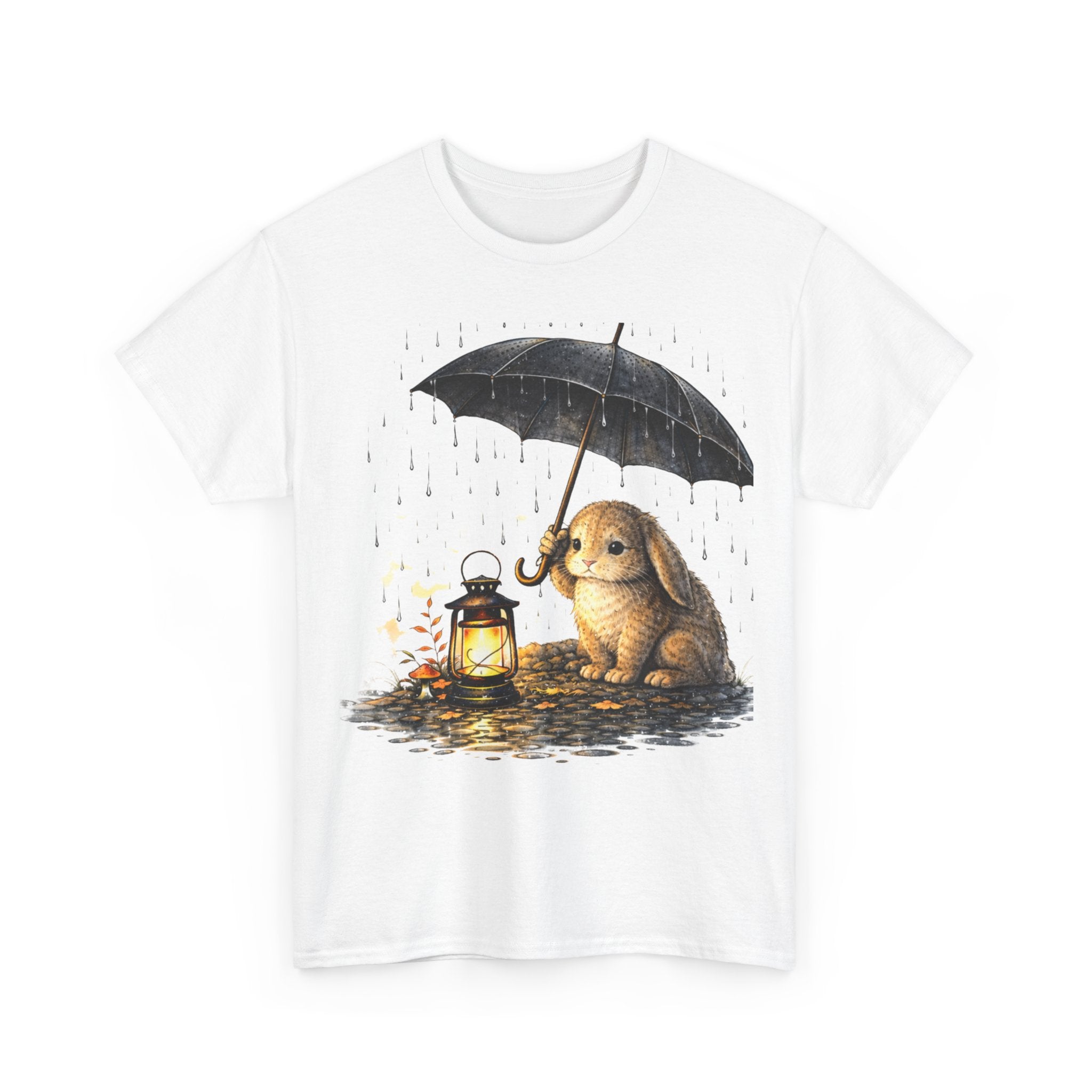 Bunny Lantern Tee — Cute Bunny with Umbrella & Lantern Graphic T-Shirt