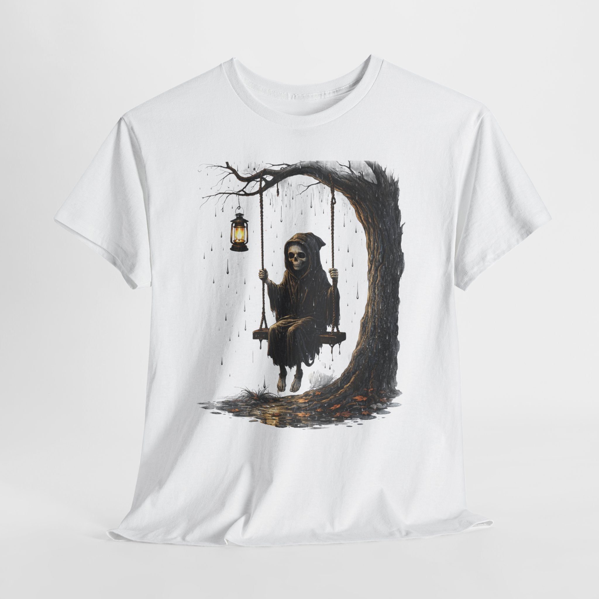 Grim Reaper on Swing T-Shirt — Gothic Lantern Tree Tee