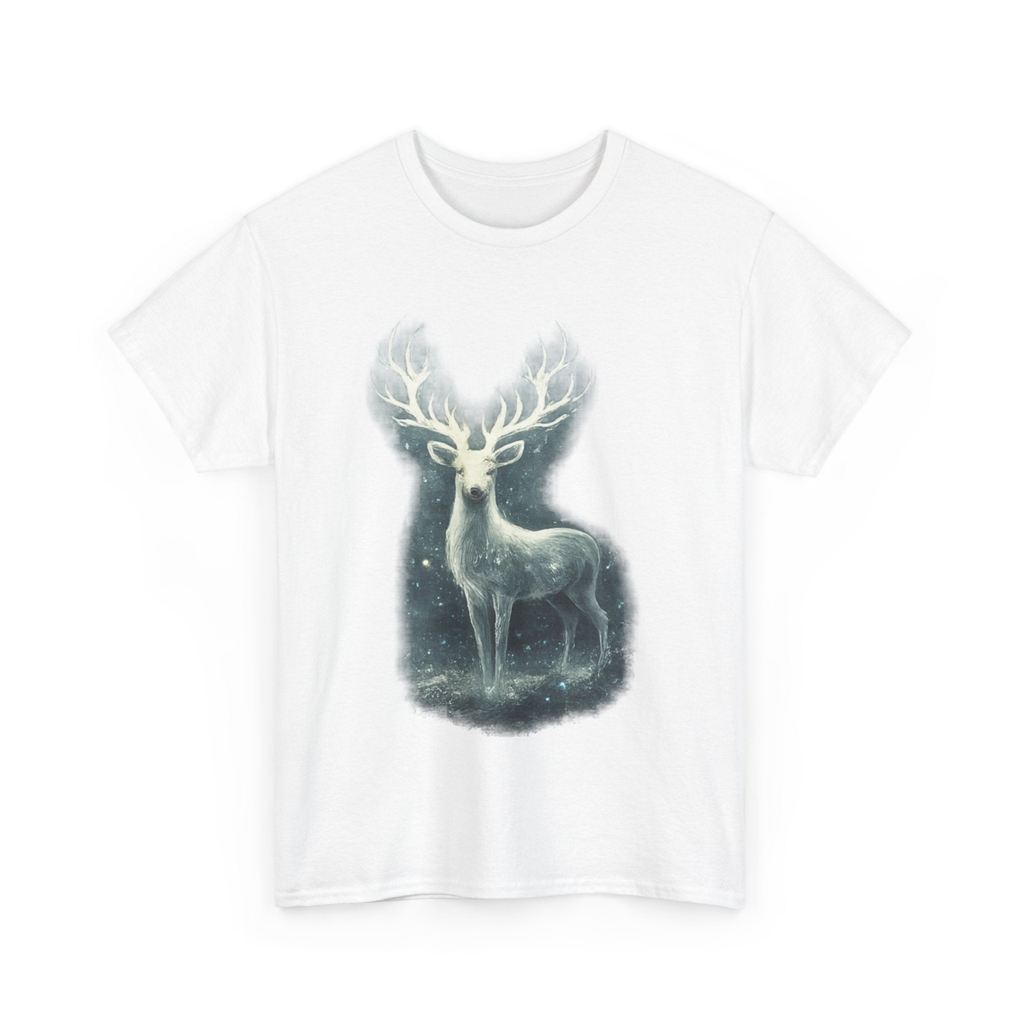 Mystic Stag Glow T-Shirt — Ethereal Deer Graphic Tee