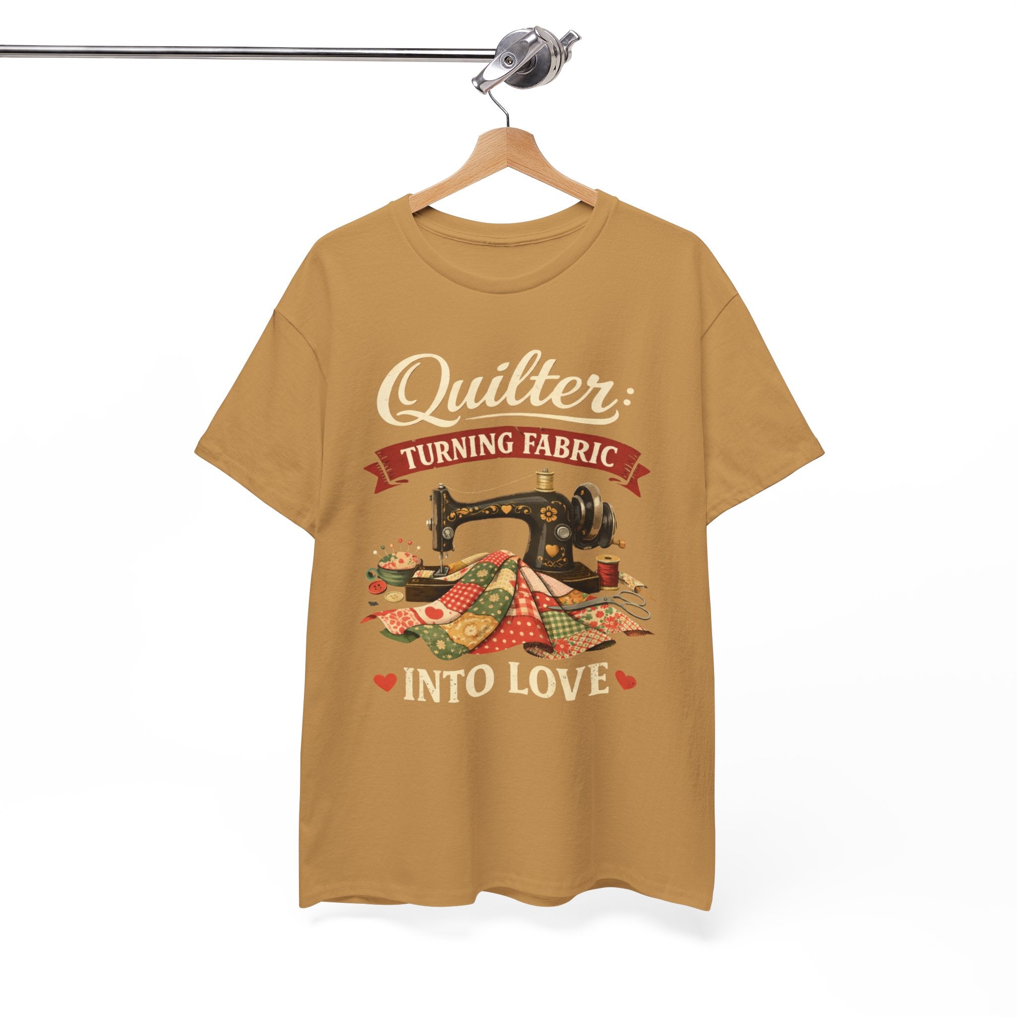Quilter T-Shirt — "Turning Fabric Into Love" Vintage Sewing Tee