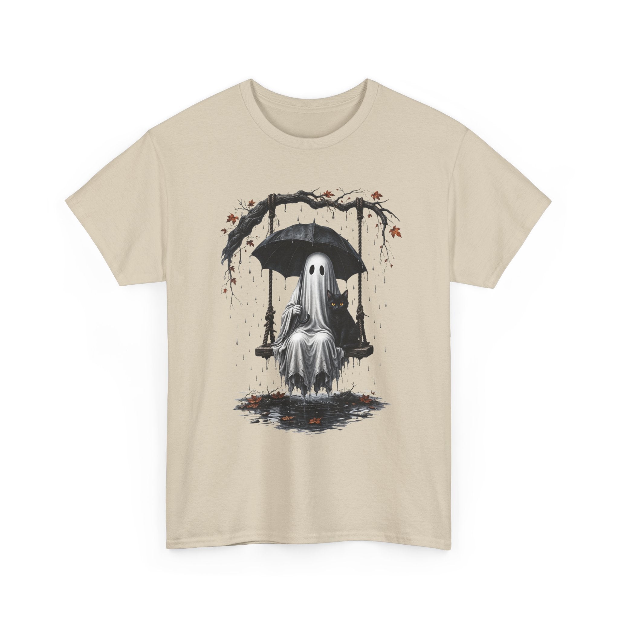 Ghost on a Swing T-Shirt — Moody Halloween Graphic Tee